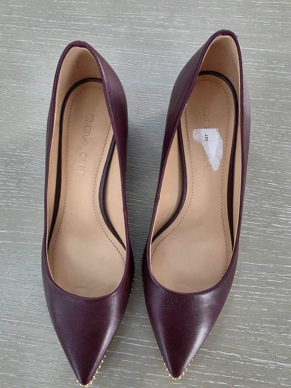 Coach Burgundy Pointed Leather Pumps